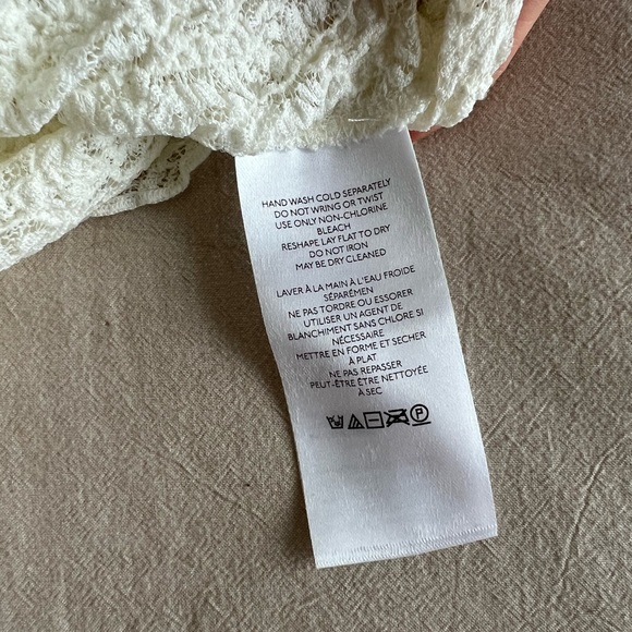 Urban Outfitters Semi-Sheer Textured Crew Neck Top in ivory (size M) - Picture 7 of 8